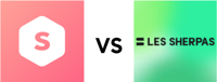 Logos des deux sites comparés : Superprof vs Les Sherpas