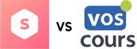 Logos des deux sites comparés : Superprof vs VosCours